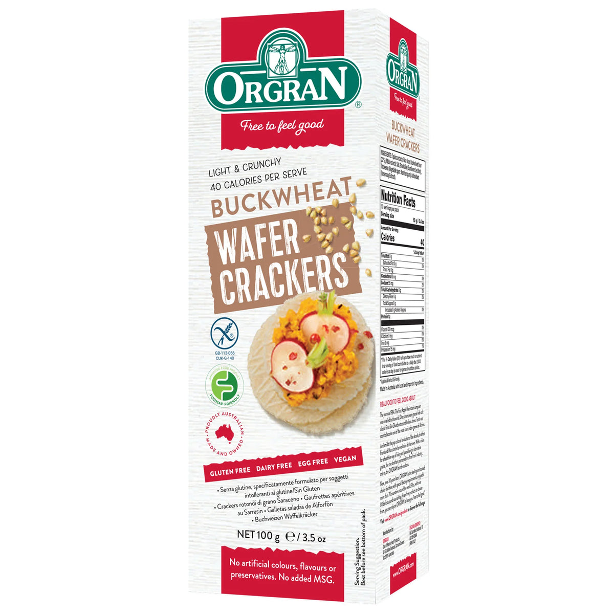 Orgran Buckwheat Wafer Crackers 100g OC Fine Foods